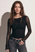 Sheer Button Sleeve Top
